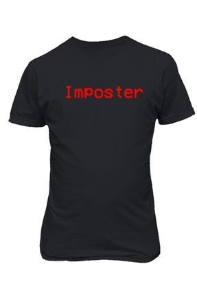 Unisex Siyah Among Us Writing Imposter T-shirt tp-among13