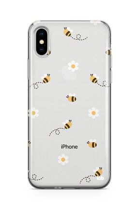 Apple Iphone Xs Max Şeffaf Telefon Kılıfı - Bees And Flowers F07NA159