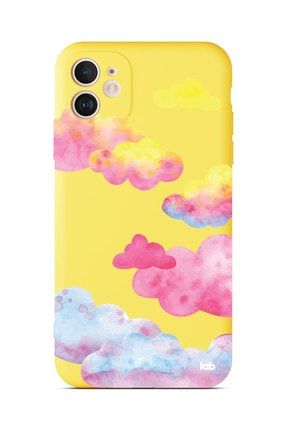 Apple Iphone 11 Sarı Silikon Telefon Kılıfı - Colorful Clouds S08NA175