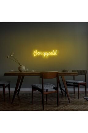 - Bon Appetit - Led Dekoratif Duvar Aydınlatması Neon Duvar Yazısı Sihirli Led Mesajlar - Neongraph DEC010068