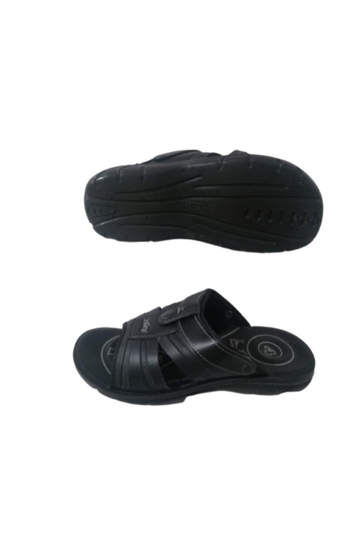 Ziley Zl022-010 Erkek Siyah Günlük Yürüyüş Terlik Sandalet