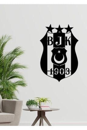 Beşiktaş Arması Siyah Ahşap Lazer Tablo Mdf 50x35cm mhy1018