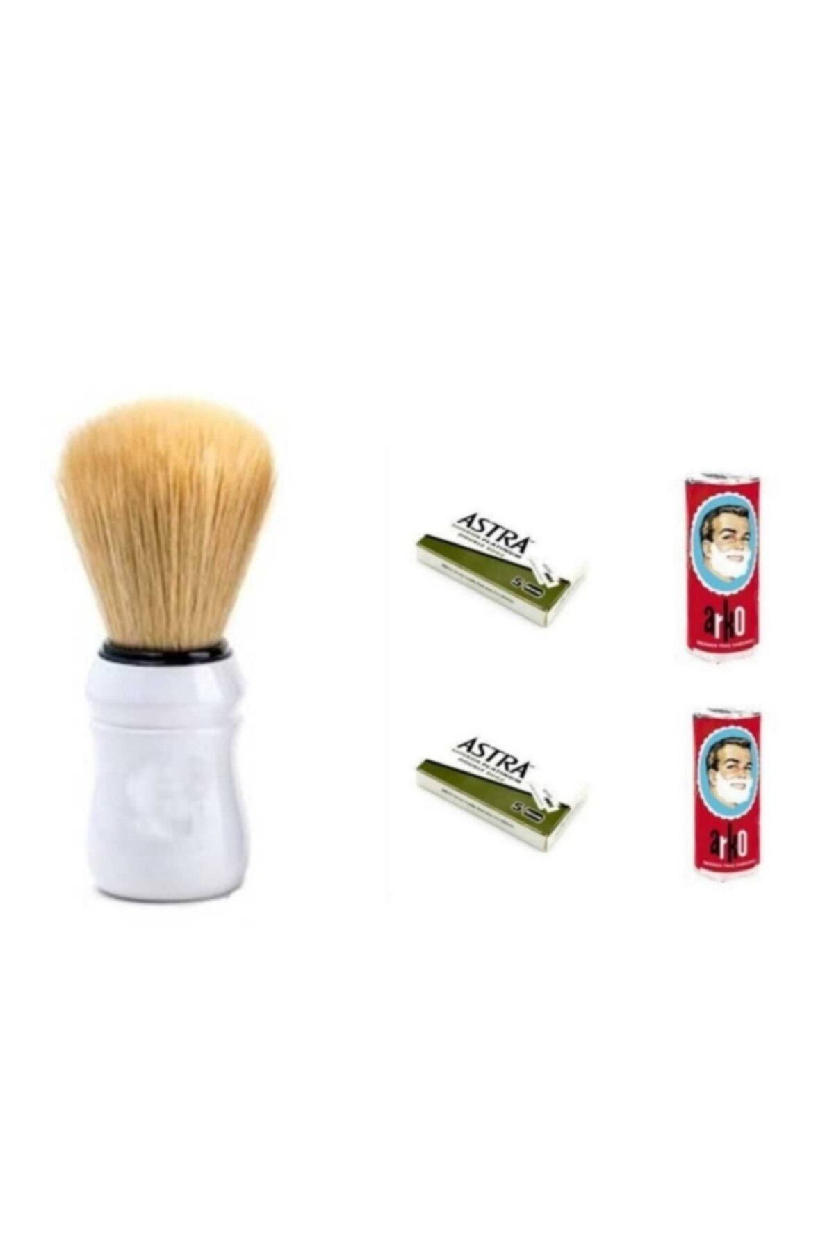 ARKO Sabun 2 Adet + 1 Adet Sakal Fırçası + 2 Paket Astra Jilet (toplam 10 Adet Jilet )