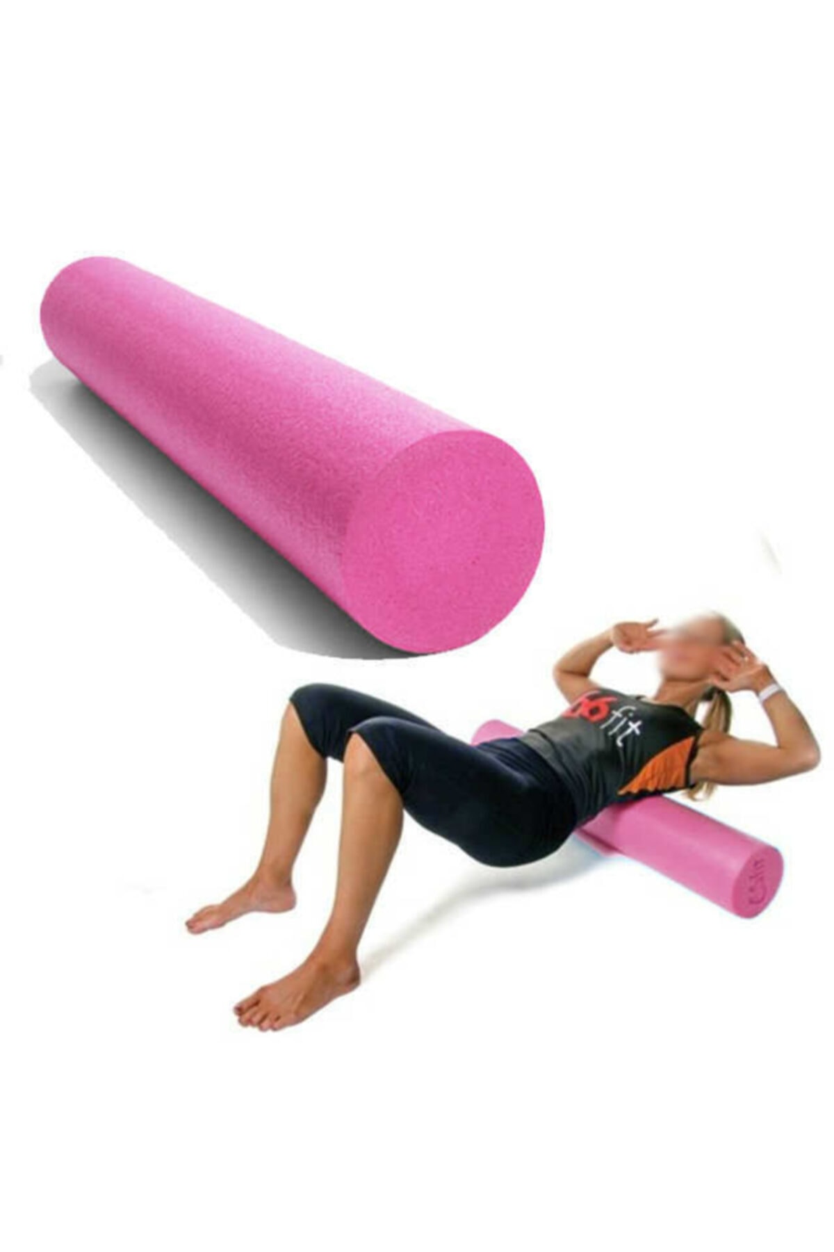 MOYASHOP Pembe Eva Foam Roller - Pilates - Fizik Tedavi - Egzersiz - Spor - 90x15 Cm