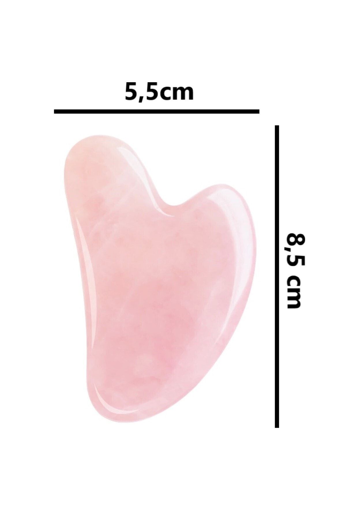 ابزار ماساژ سنگ طبیعی Pink Quartz Heart Gua Sha Fulia