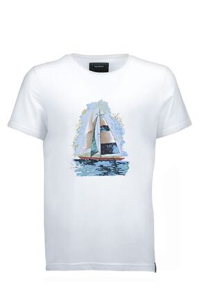 Beyaz Yelkenli T-shirt 2010120-1