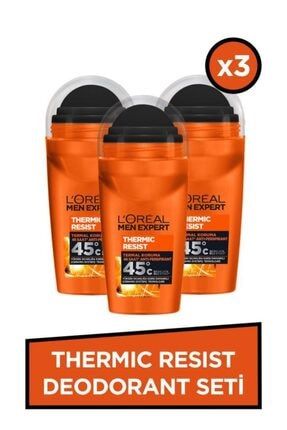 Thermic Resist Anti Perspirant Yüksek Sıcaklıkta Etkili Erkek Roll On Deodorant 50ml 3'lü Set PKTTHANPYSEDEOST