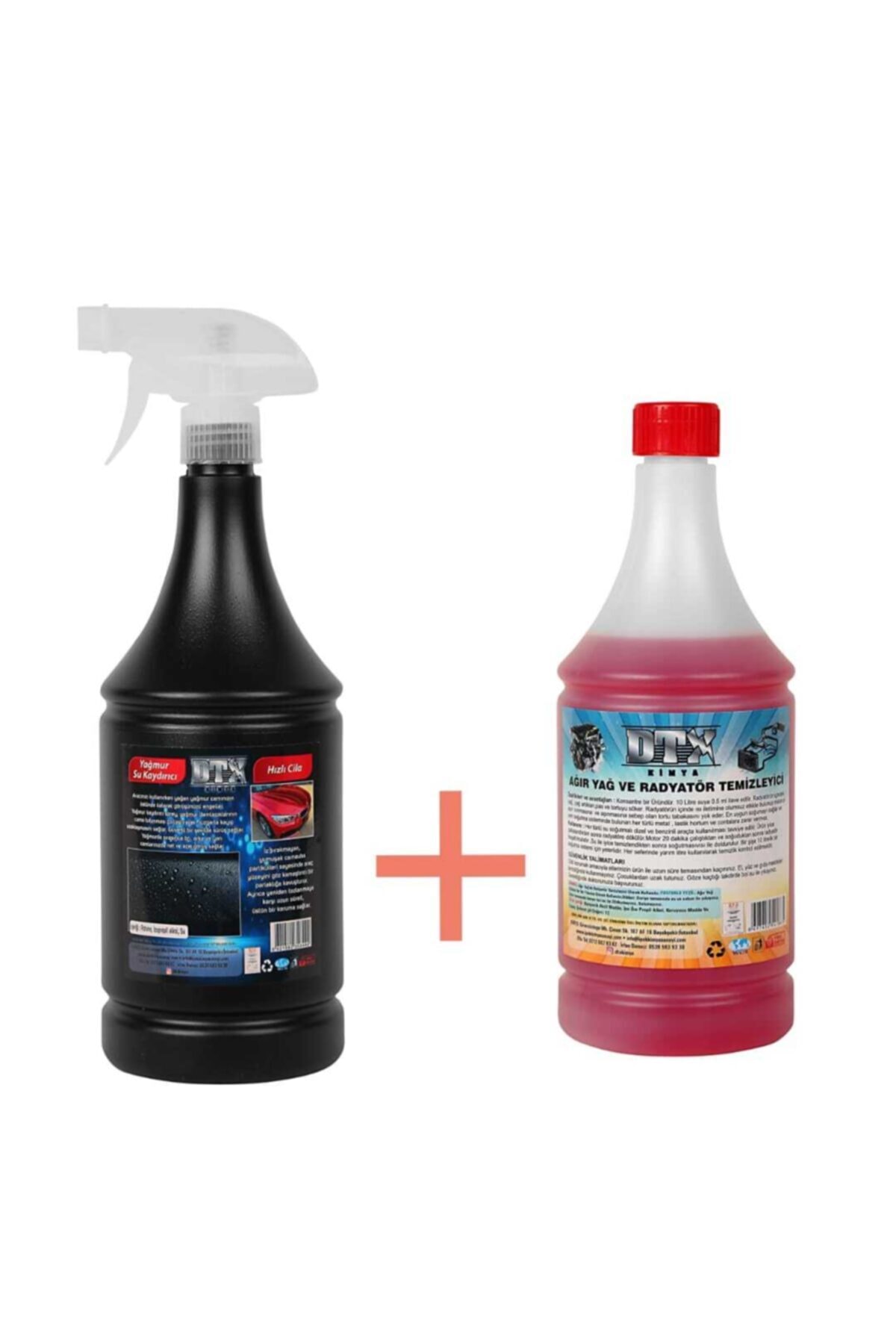 Hızlı Cila Ve Yağmur Su Kaydırıcı 1 Lt & Oto Kalorifer, Radyatör Ve Petek Temizleyici 1 Litre