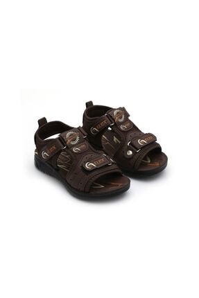 Erkek Çocuk Kahverengi Cırtlı Sandalet ÇESAN-99