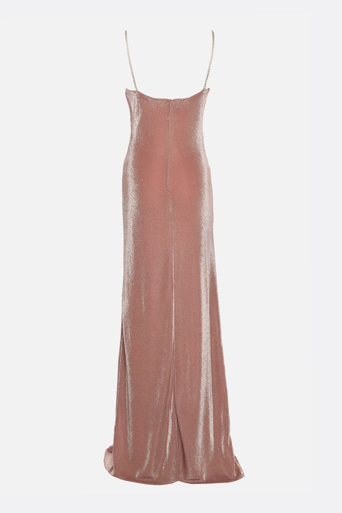 Trendyol Collection-Dlouhé večerní šaty na suchou růži TPRSS19UT0102 8