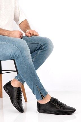 Erkek Hakiki Deri Lastikli Giyimi Rahat Deri Ayakkabı T8-785689