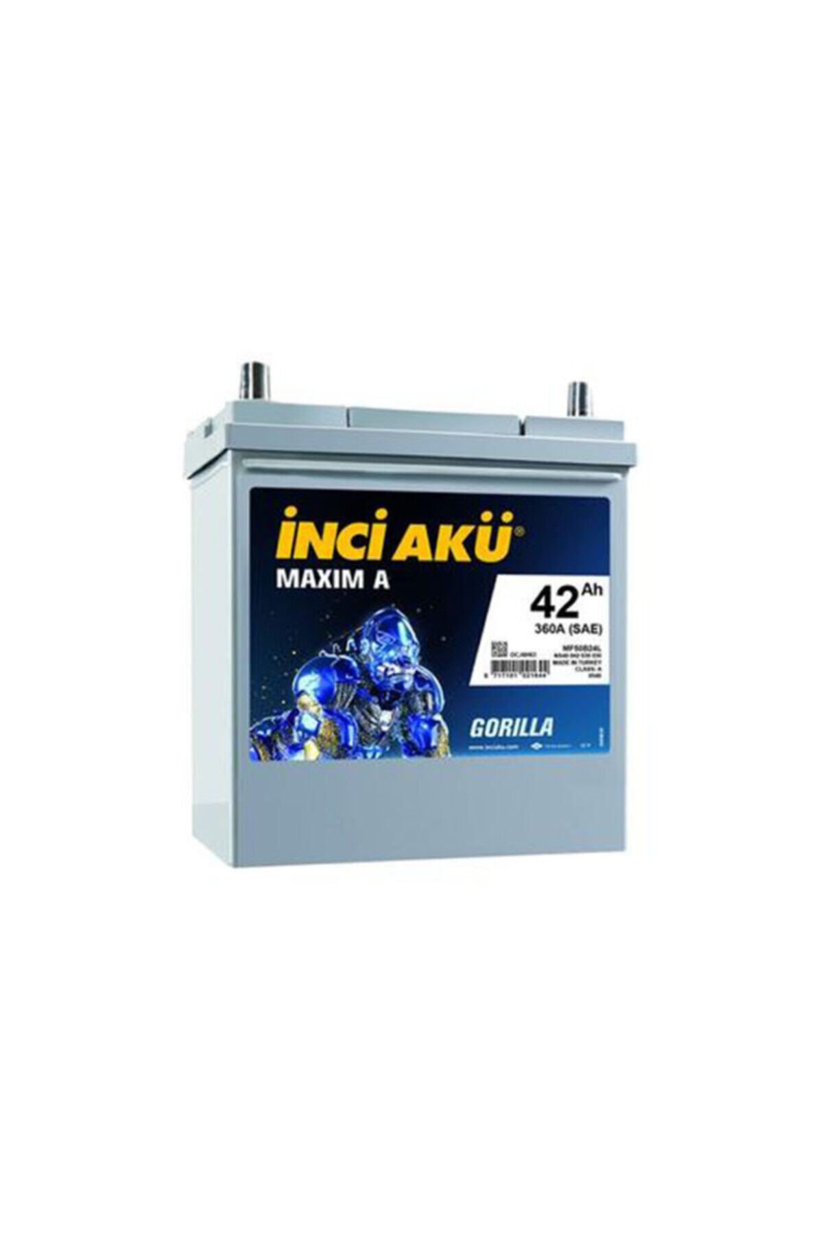İNCİ AKÜ İnci Akü 12v 42 Ah Ince Otomobil Ve Hafif Ticari Maxım A Gorılla (ASYA) - 2025 Üretim