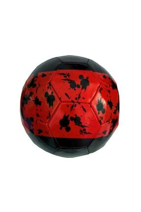 Top Futbol Topu Dikişli No 4 Siyah Top - Kırmızı Erbekfutbol4