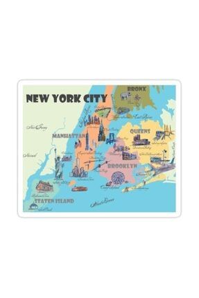 New York City Ny Maç Özeti Haritası Sticker Araba Oto Arma Duvar Laptop Çıkartma X68U11007
