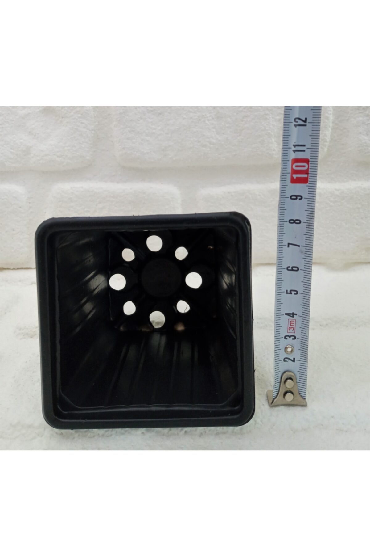 Kare Siyah Üretim Saksı 9x9x8 cm 15 Adet 5