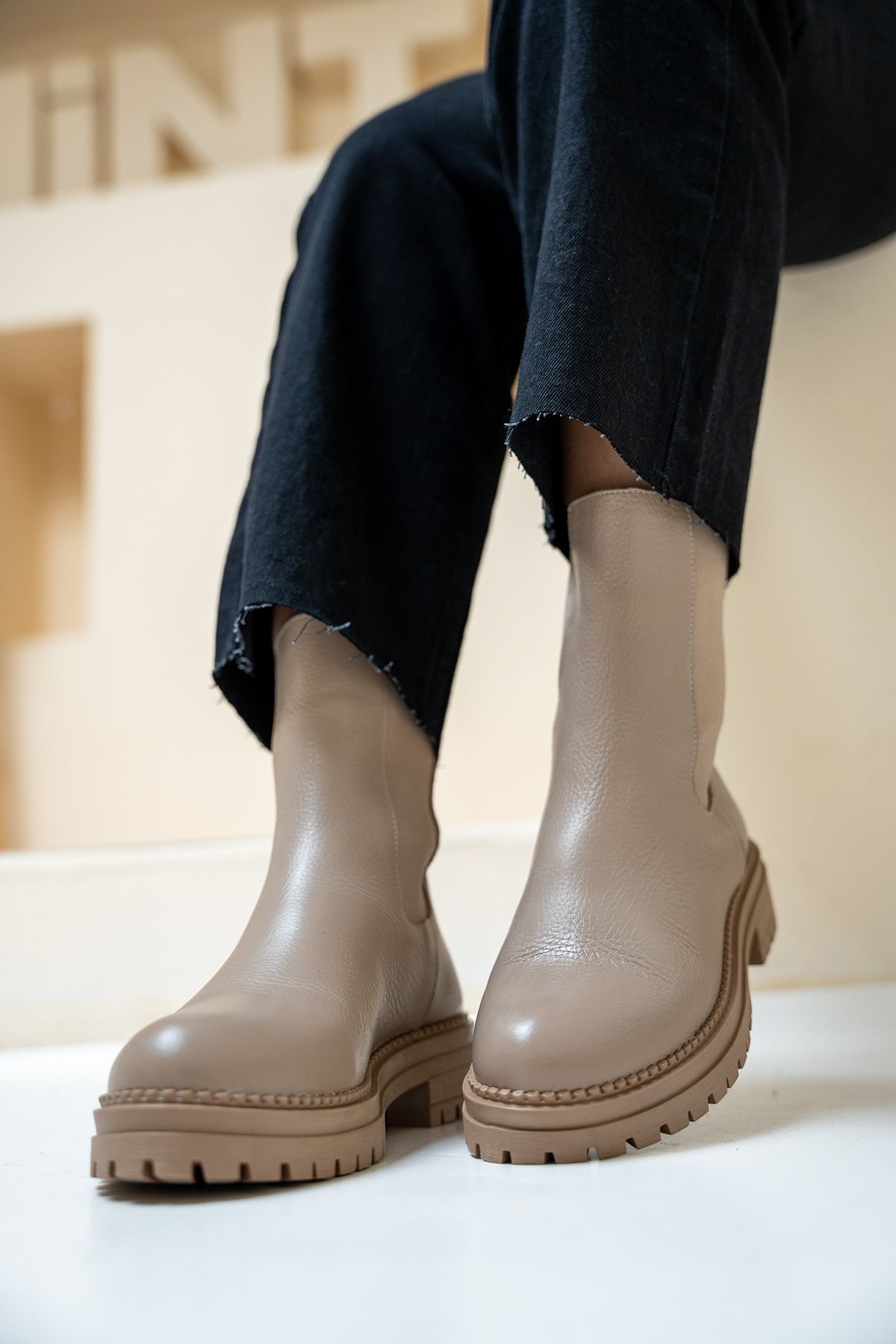 LAMİNTA-Celia Mink Rubber Detailed Women's Boots 3