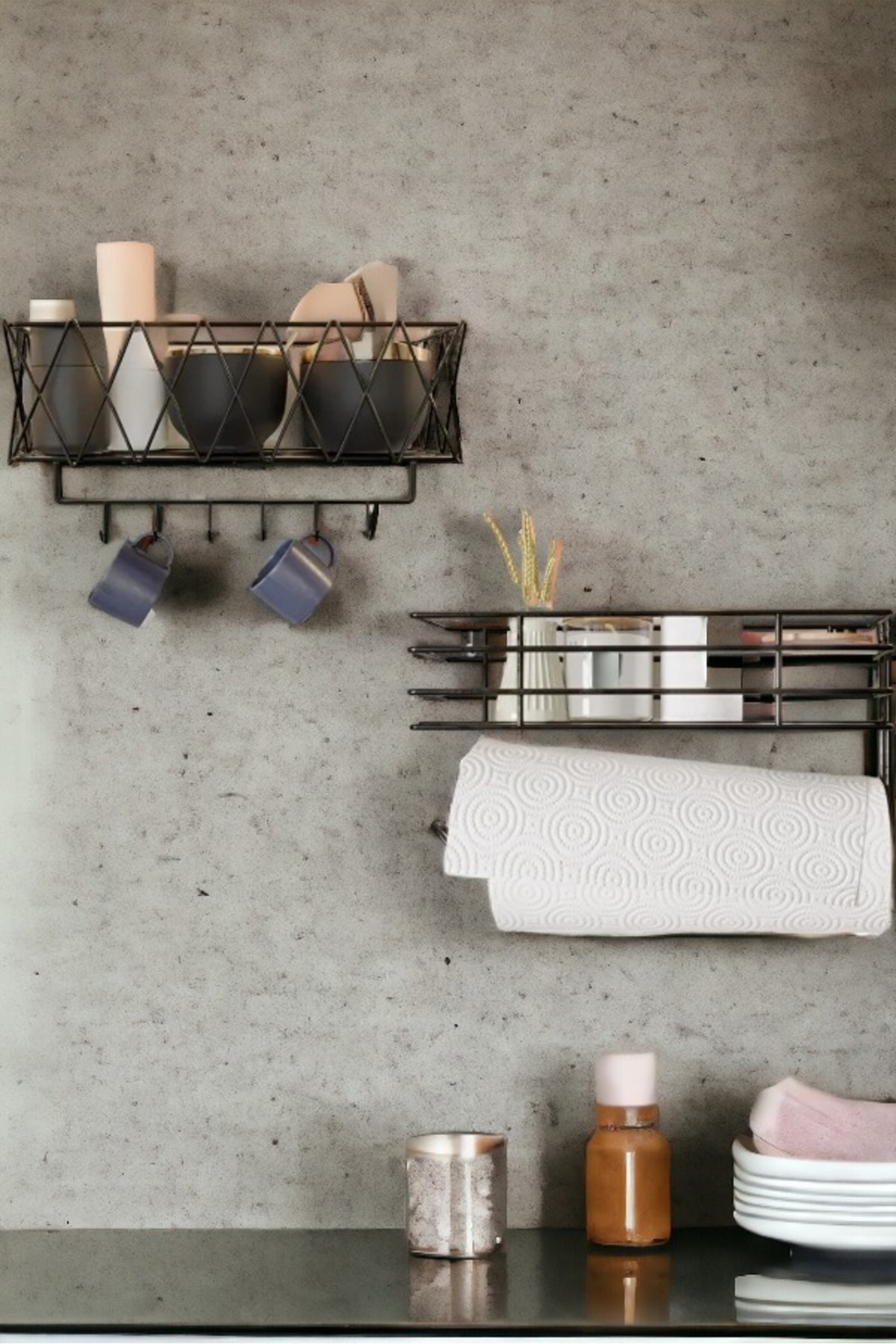 Kitchen Shelf Luxury Spice Holder Paper Towel Kitchen Basket Shelf Decorative Spice Holder Organizer Basket