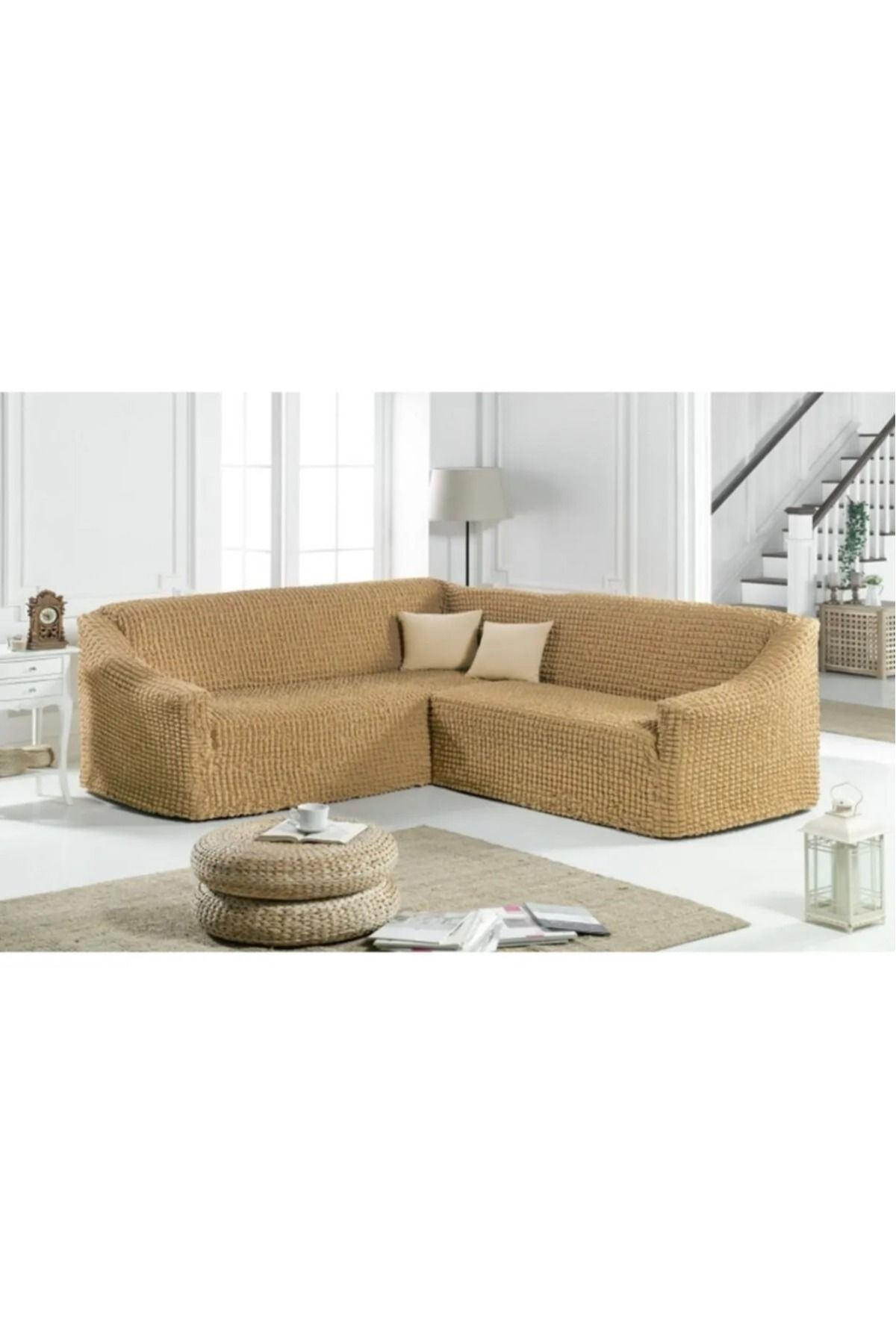 Eldost Ticaret Husa Canapea Coltar Eldost L - Fara Tiv, Invelita, Elastica, Standard 1 Bucata - Mărime unică