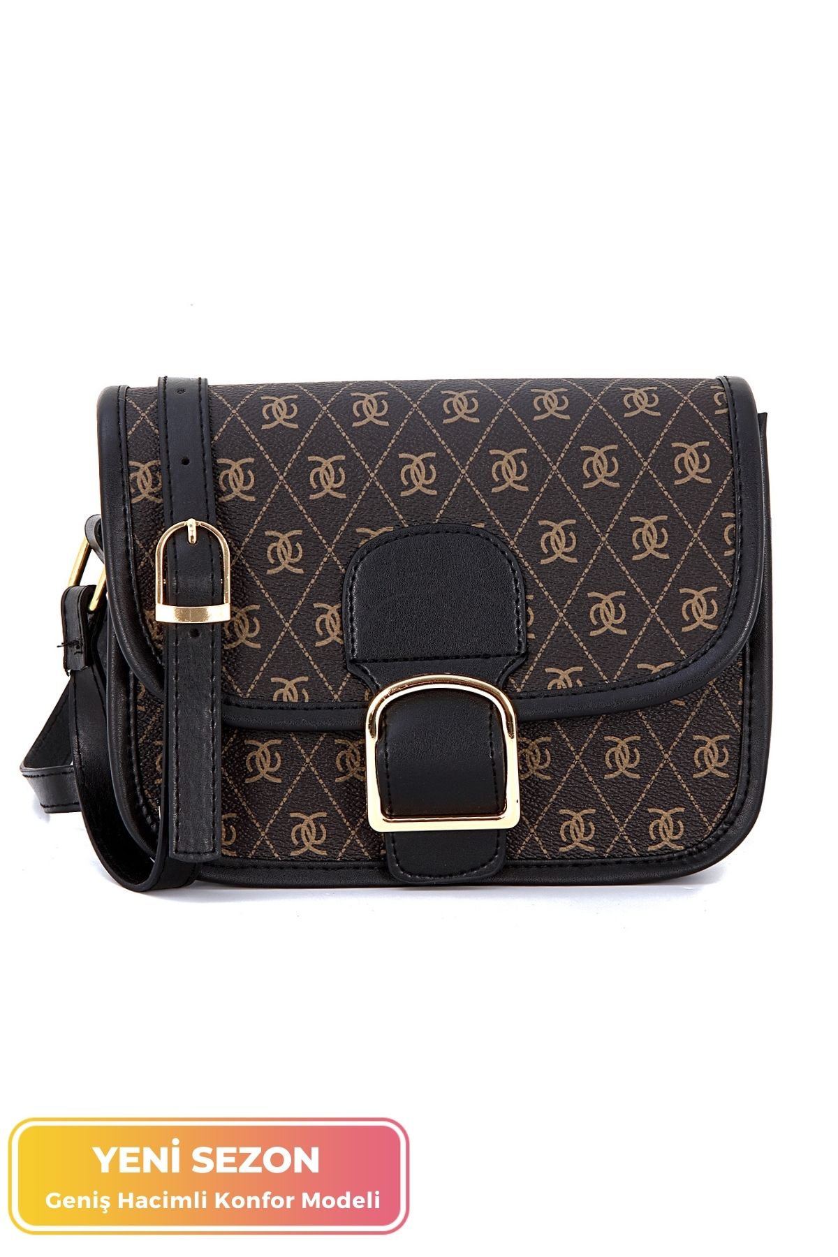 Tonny Black Original New Season Mini Stylish Shoulder Bag with Cross Adjustable Strap Logo Handbag and Shoulder Bag