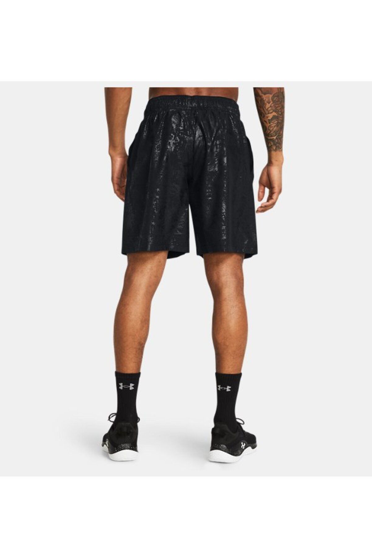 شورت ورزشی مشکی مردانه های چاپی بافندگی 1377137 003 Under Armour