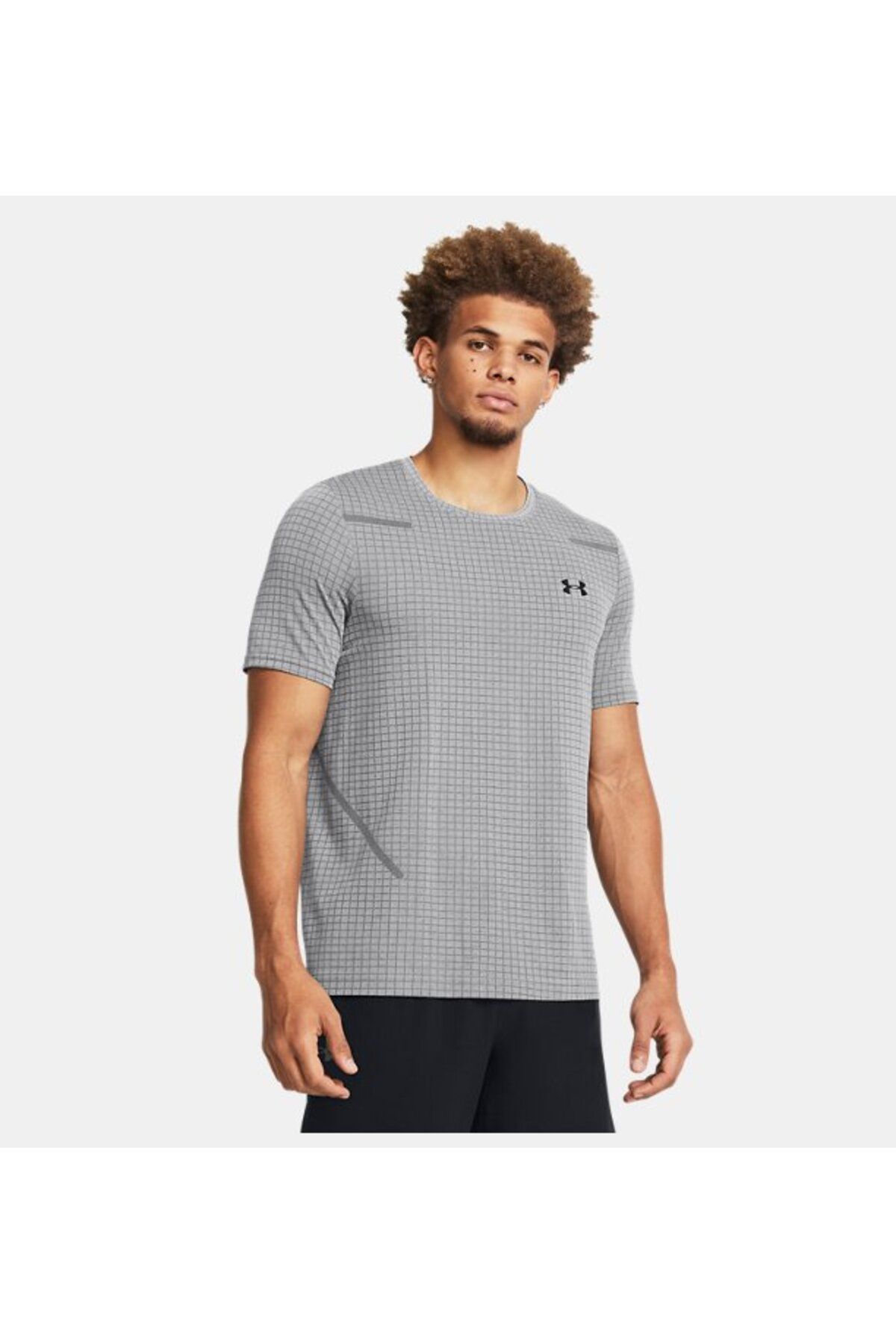 تی شرت خاکستری مردانه آستین کوتاه شبکه یکپارچه نر 1376921 011 Under Armour