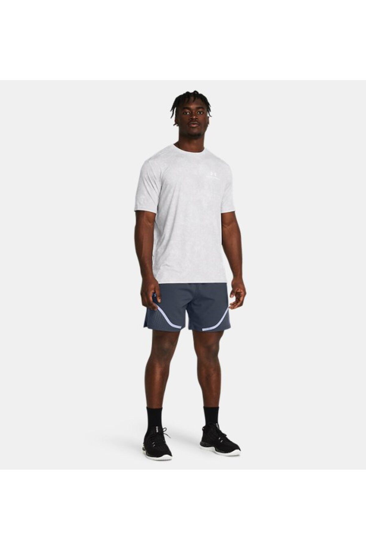شورت ورزشی خاکستری مردانه های گرافیکی 6 اینچی بافندگی 1383353 044 Under Armour
