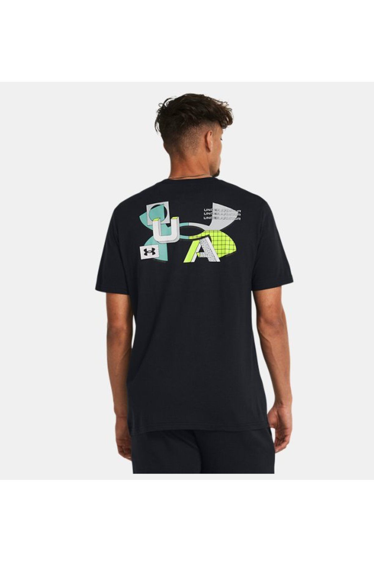 تی شرت مشکی مردانه آرم Colorblock UA سینه سمت چپ 1382828 001 Under Armour