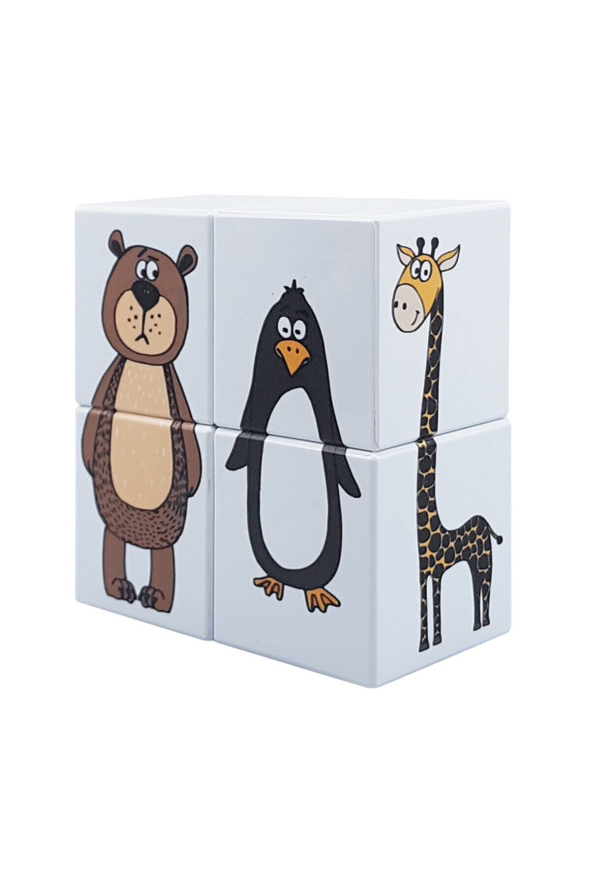 مجموعه مکعب مغناطیسی (رنگهای فلورسنت، پازل حیوانات بامزه) مکعبهای پازل آموزشی