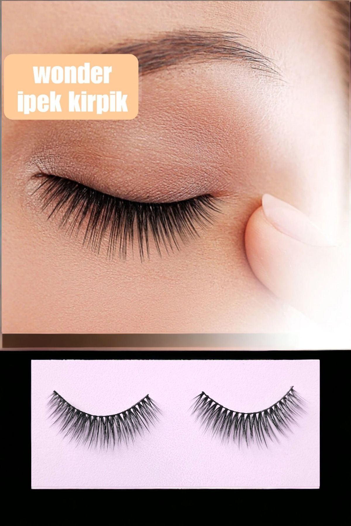 ست مژه و چسب مژه ابریشم مصنوعی طبیعی wonderway