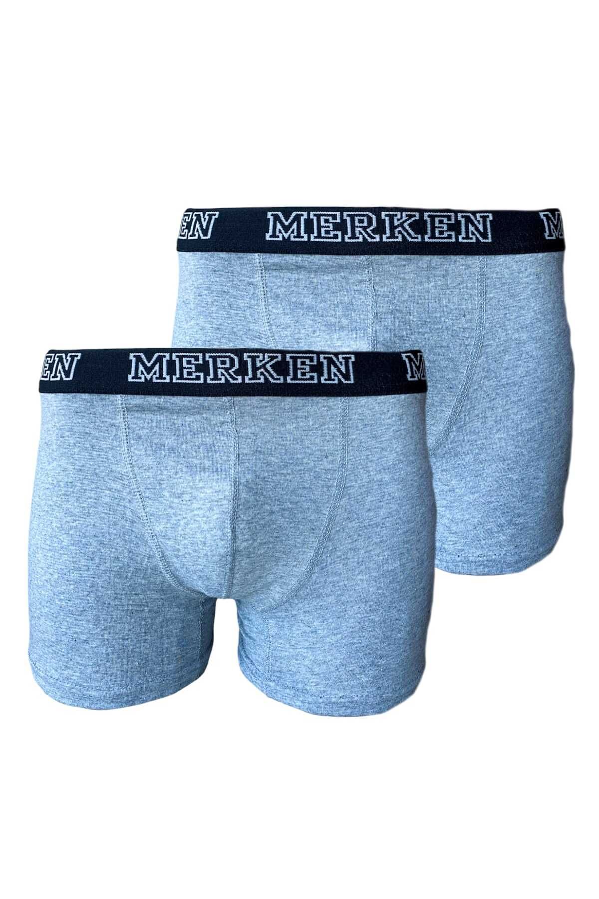 MERKEN Boxer Shorts Gray Solid color Trendyol