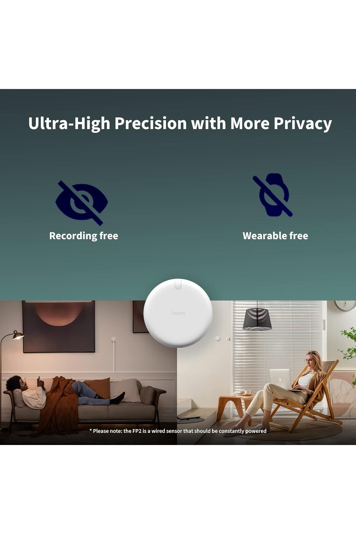 Aqara-Presence Sensor FP2, Wired, Radar Zone Positioning, Drop Detection,Motion Sensor 6