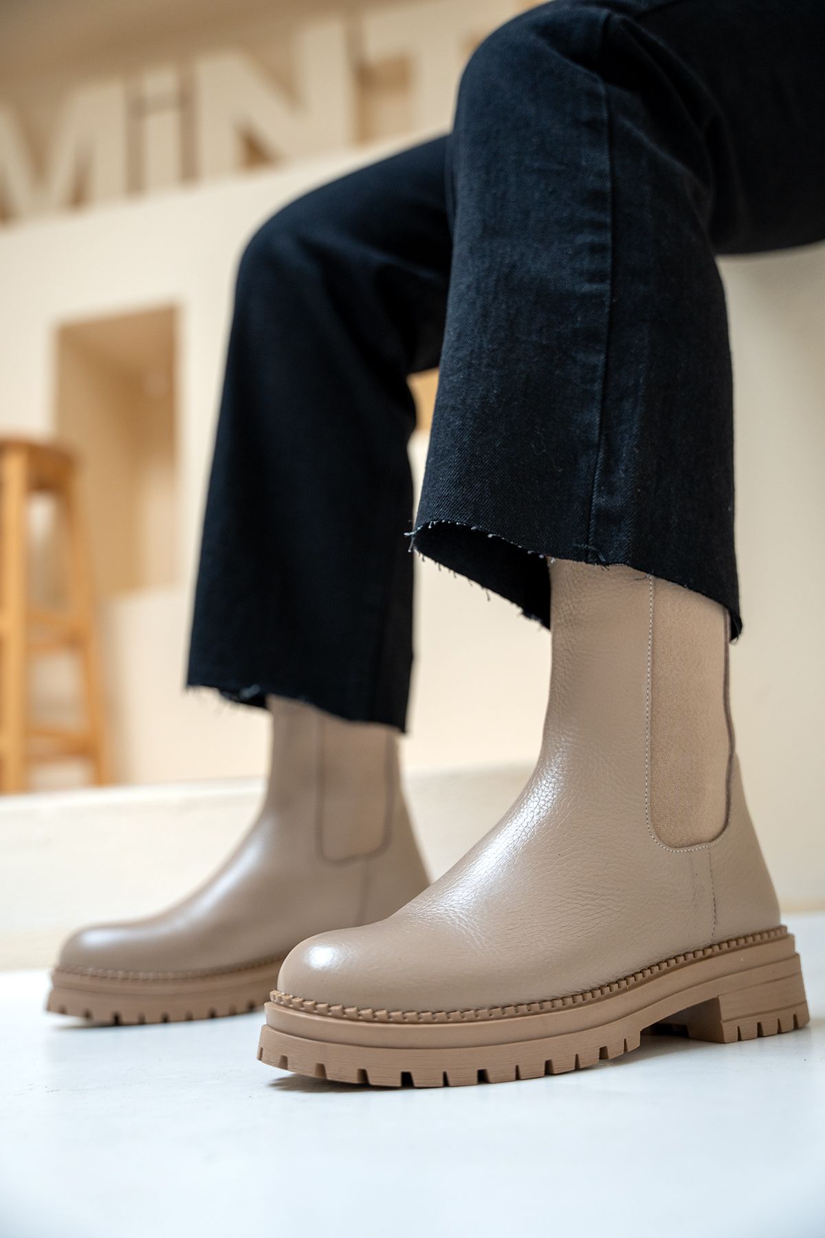 LAMİNTA-Celia Mink Rubber Detailed Women's Boots 5