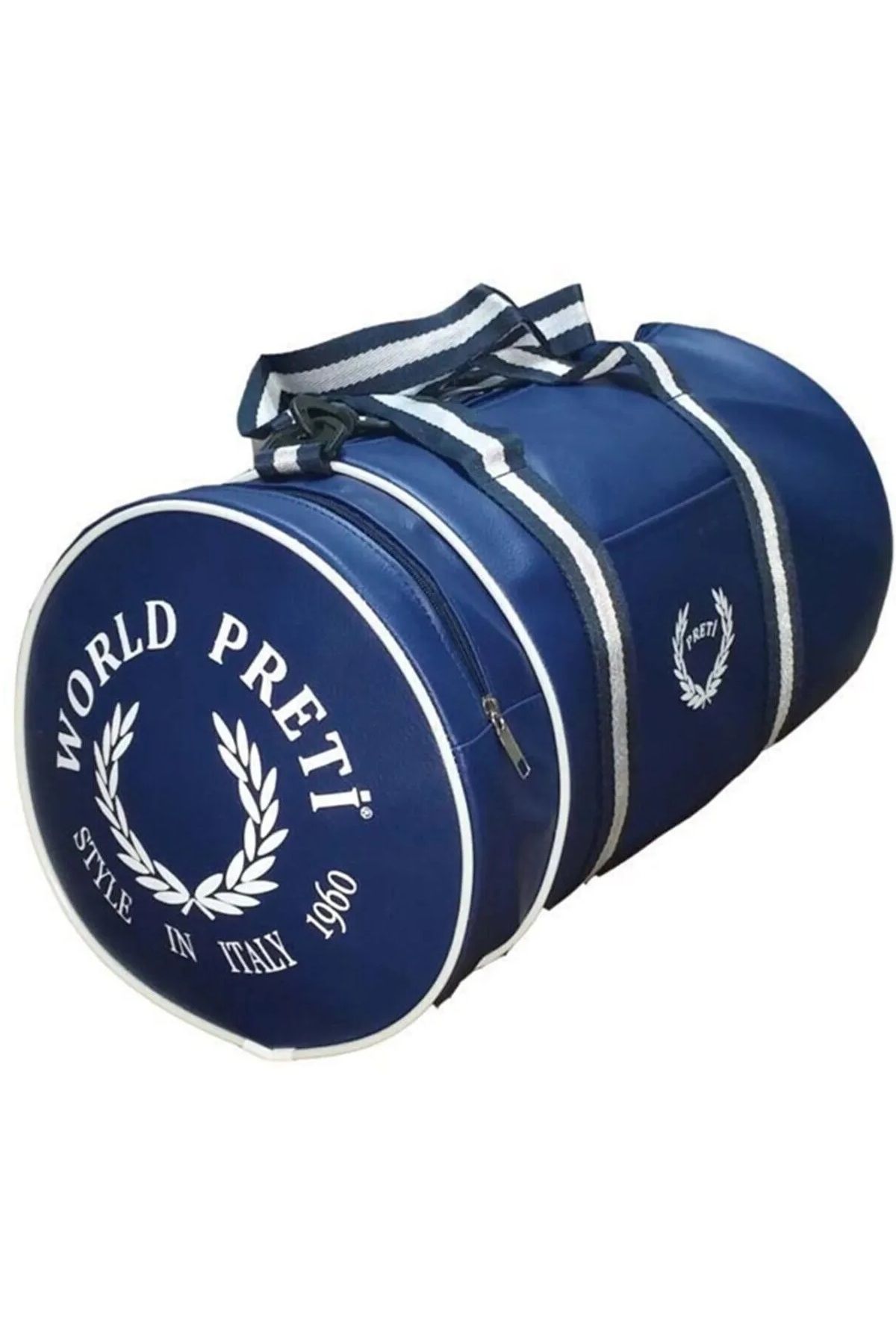 ATHLETIC Geantă De Sport Cilindru Geantă De Gimnastică Geantă De Sport Căptușită Din Piele Artificială Cu Buzunare Cu Curele Unisex - 45 cm