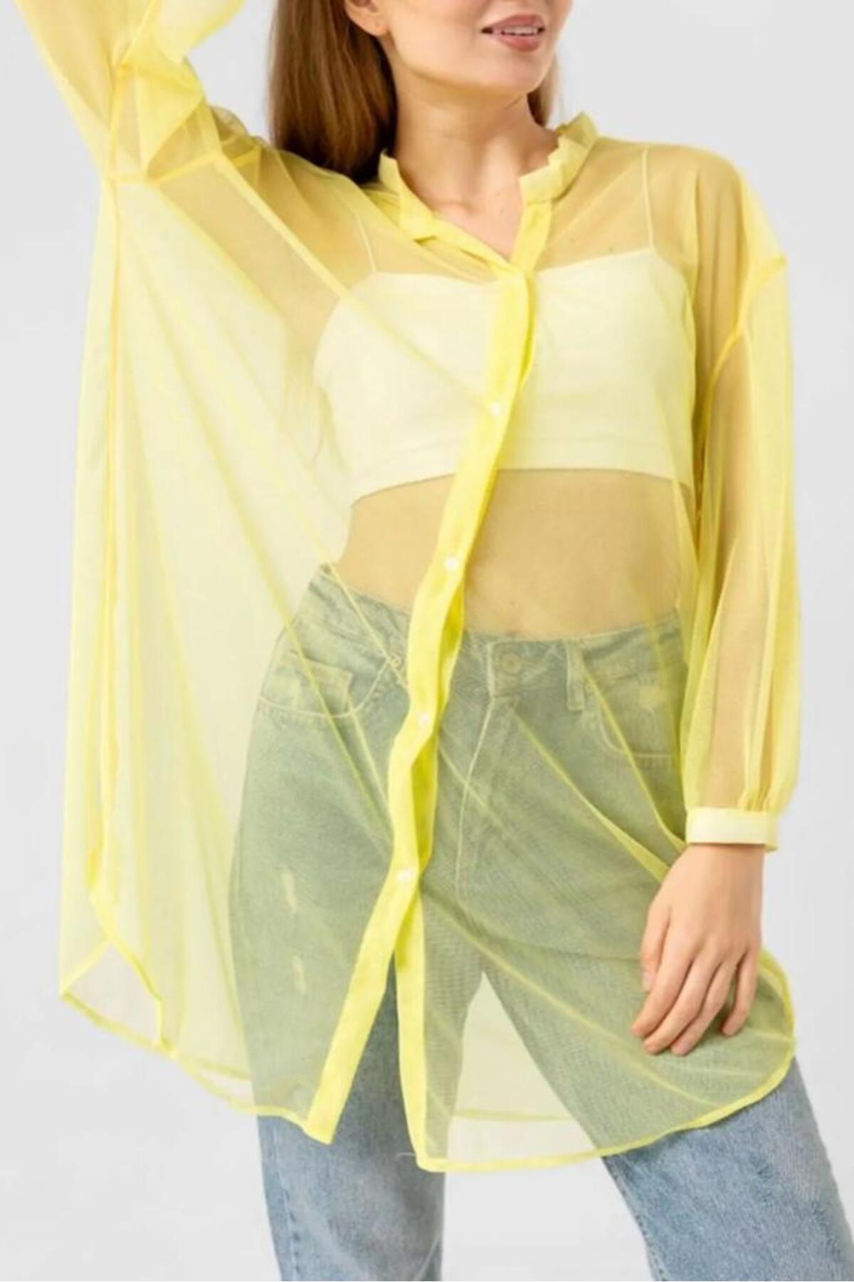 NUDEQUEEN POLİNA GENİŞ KALIP SALAŞ TÜL GÖMLEK - Fiyatı, Yorumları