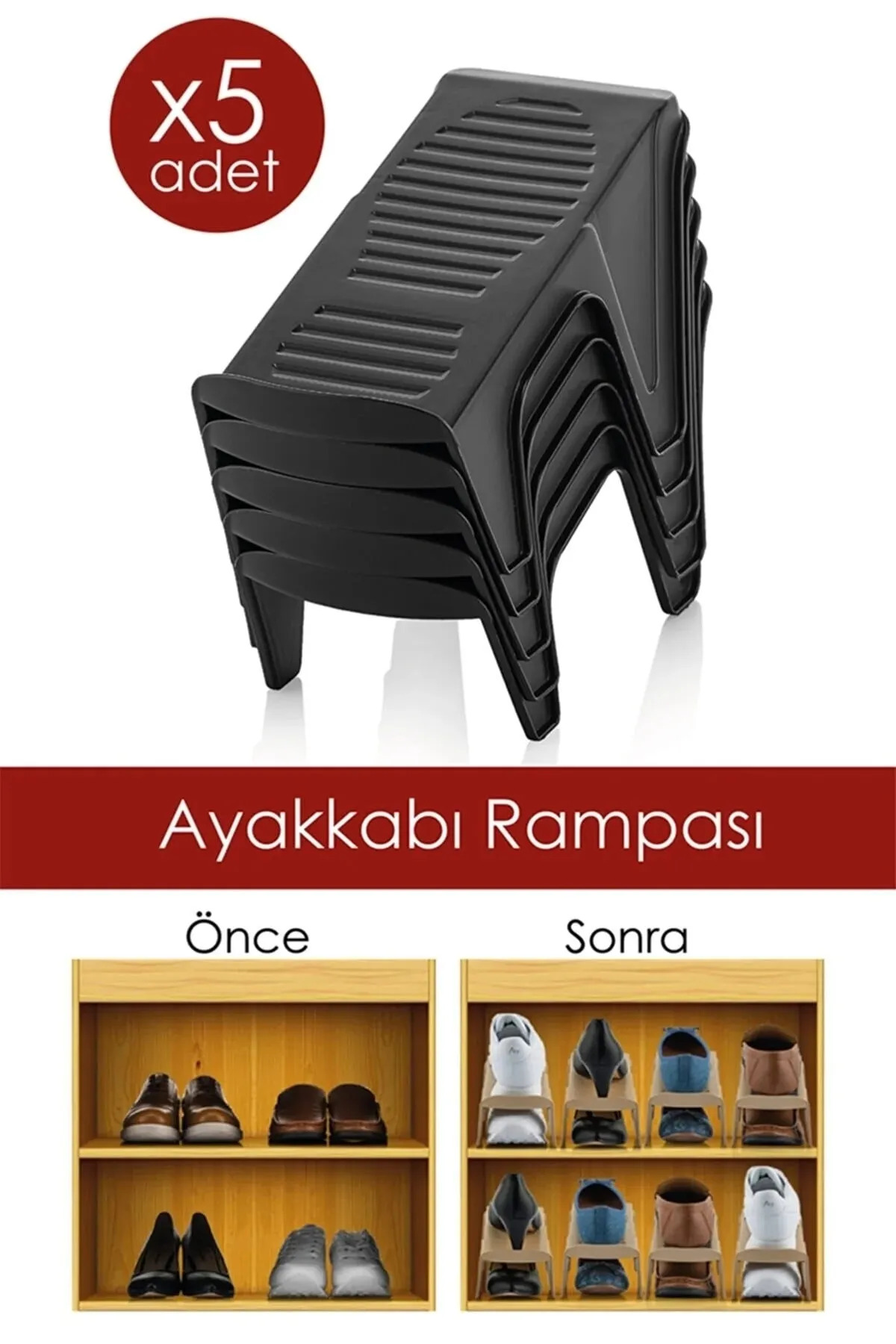 PONÇİK STORE Tekli Ayakkabı Rampası Ayakkabı Düzenleyici Dolap İçi Organizer