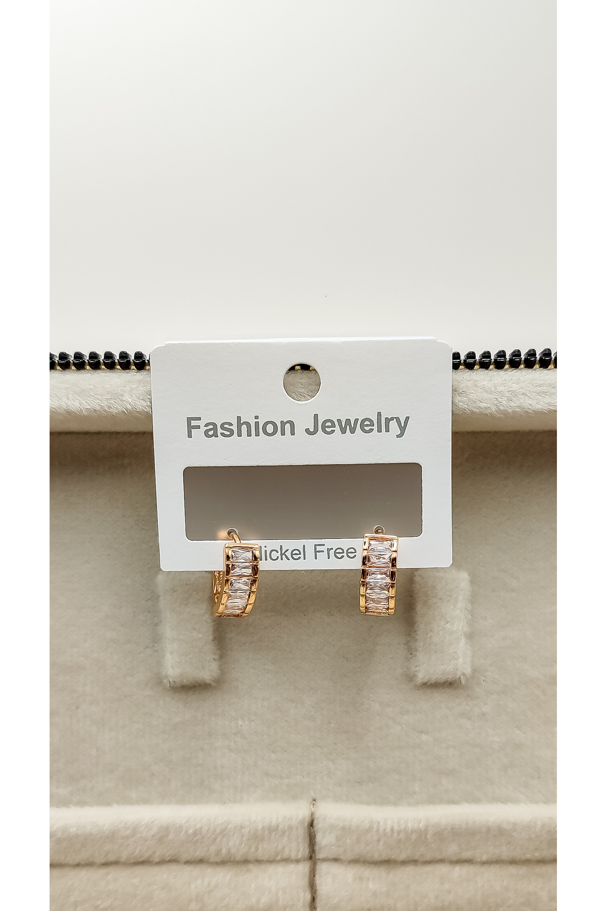 Rose Gold Zirkon Taşlı Baget Küpe