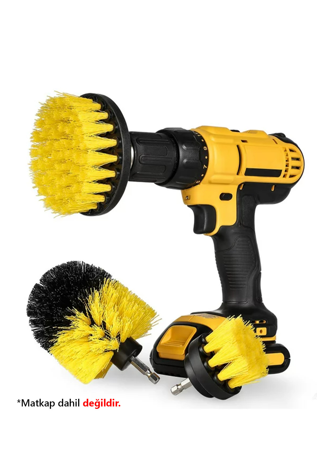 Cleaning Brush Set Attached to 3-Piece Drill Bit Brush 3-Piece Cleaning Brush Tough Dirt Remover