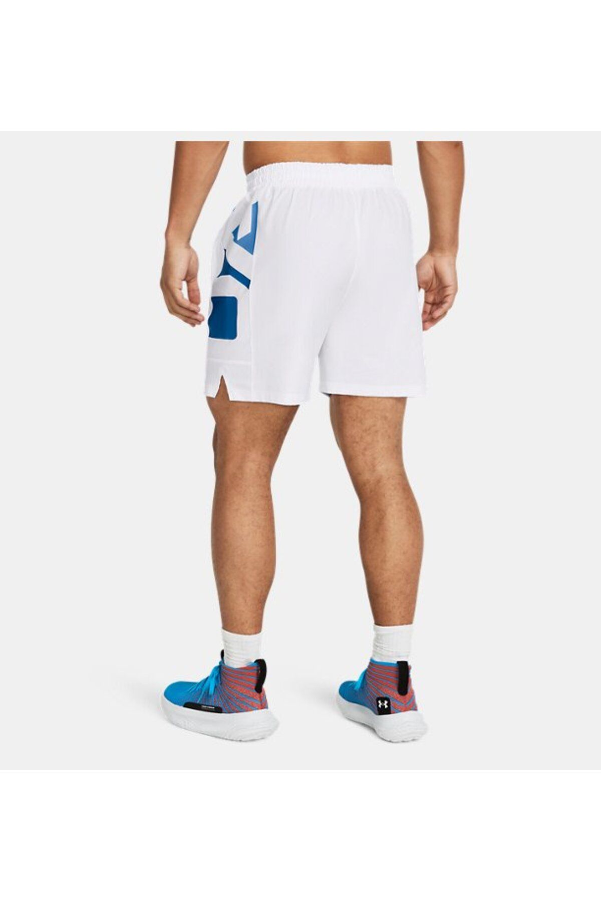 شورت ورزشی سفید مردانه های بافته منطقه UA 1383391 100 Under Armour