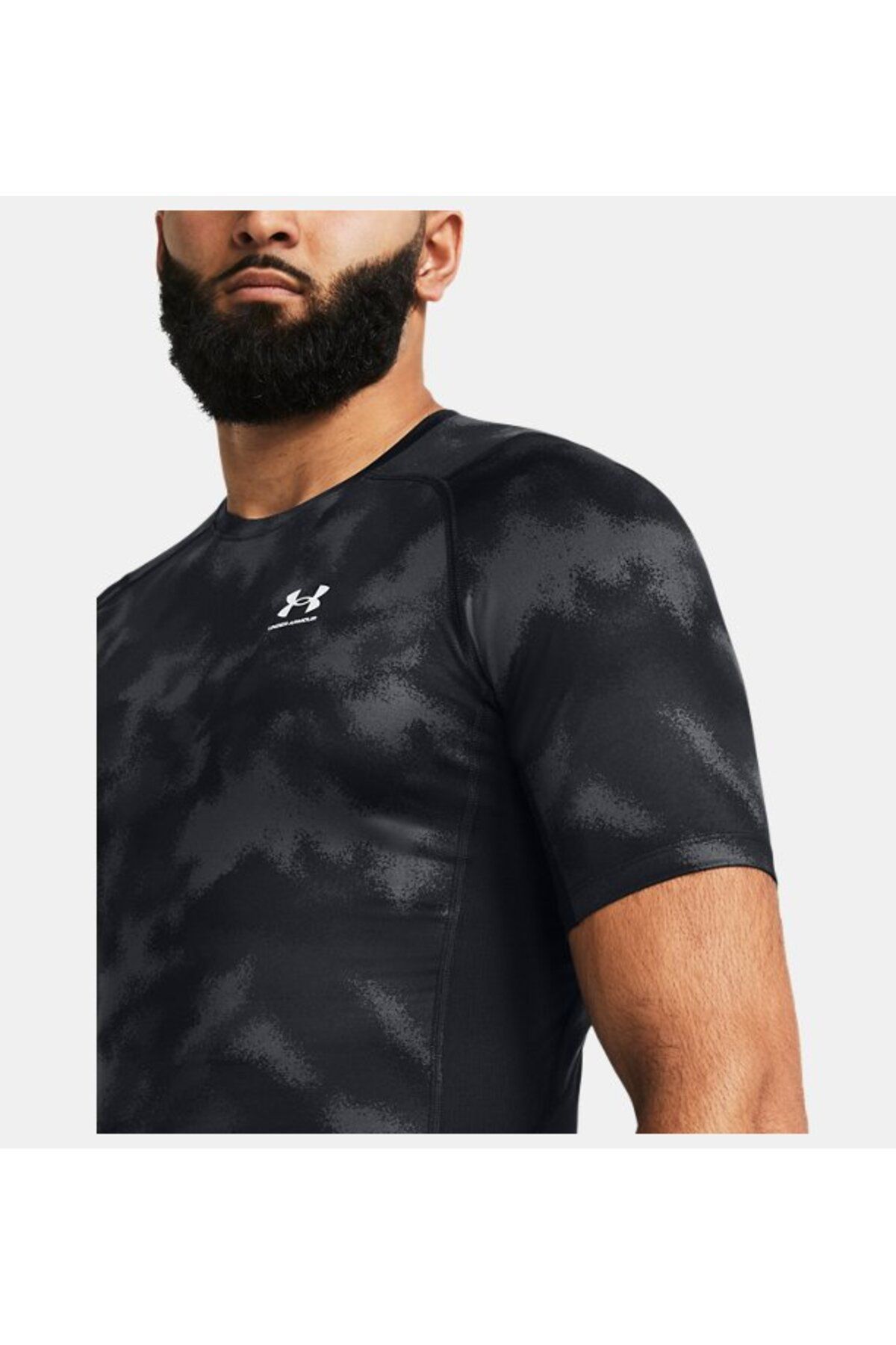 تی شرت سایز بزرگ مشکی مردانه آستین کوتاه 1383321 001 UA Heatgear® Under Armour