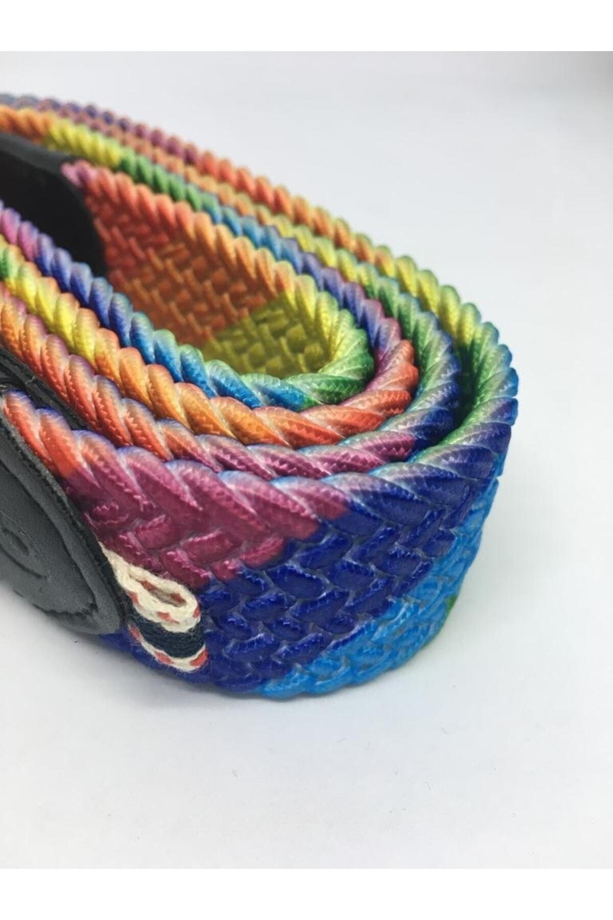 کمربند مردانه سبز babbelt | baskili-elastik-orgu-kemer اورجینال - تصویر 3