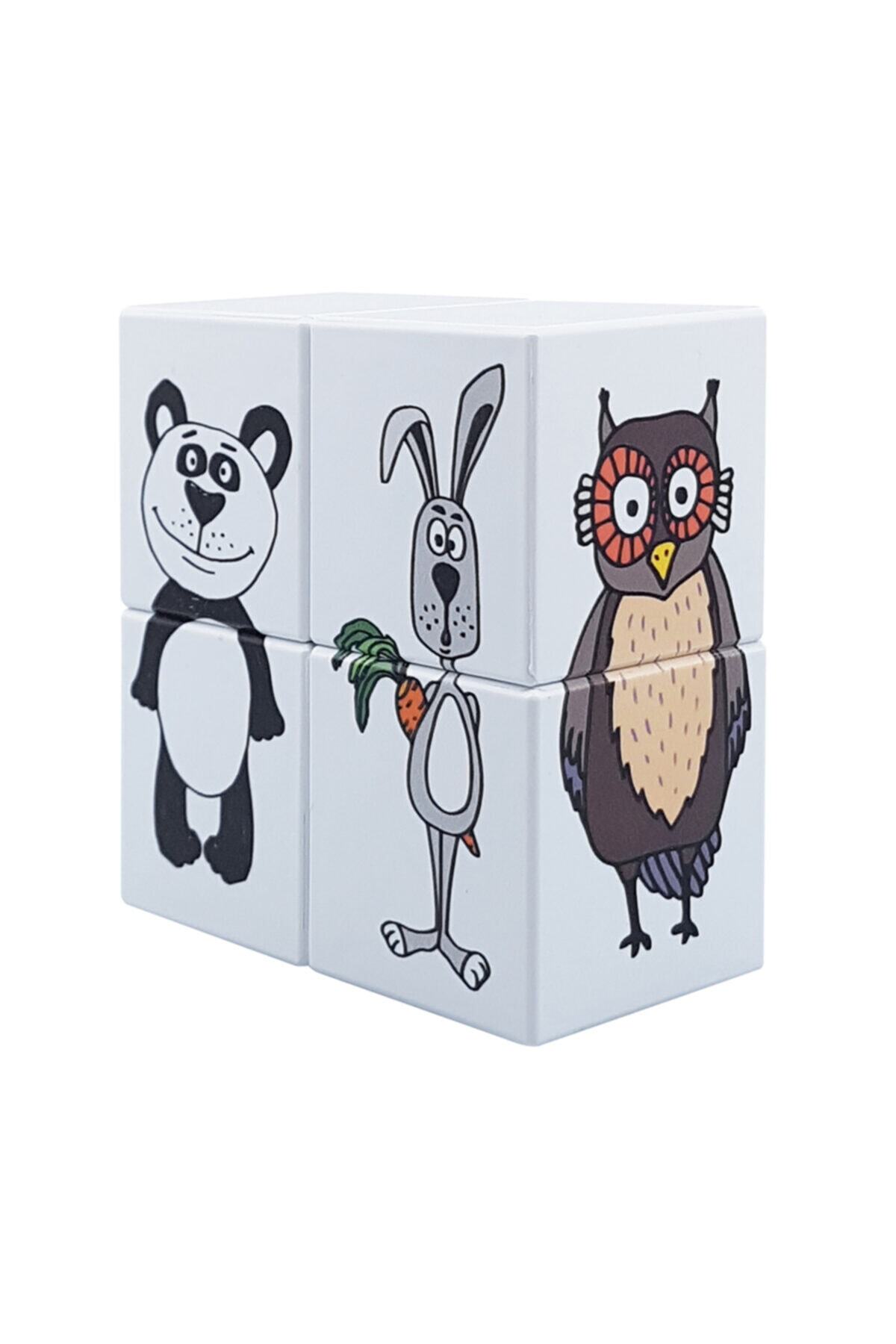 مجموعه مکعب مغناطیسی (رنگهای فلورسنت، پازل حیوانات بامزه) مکعبهای پازل آموزشی