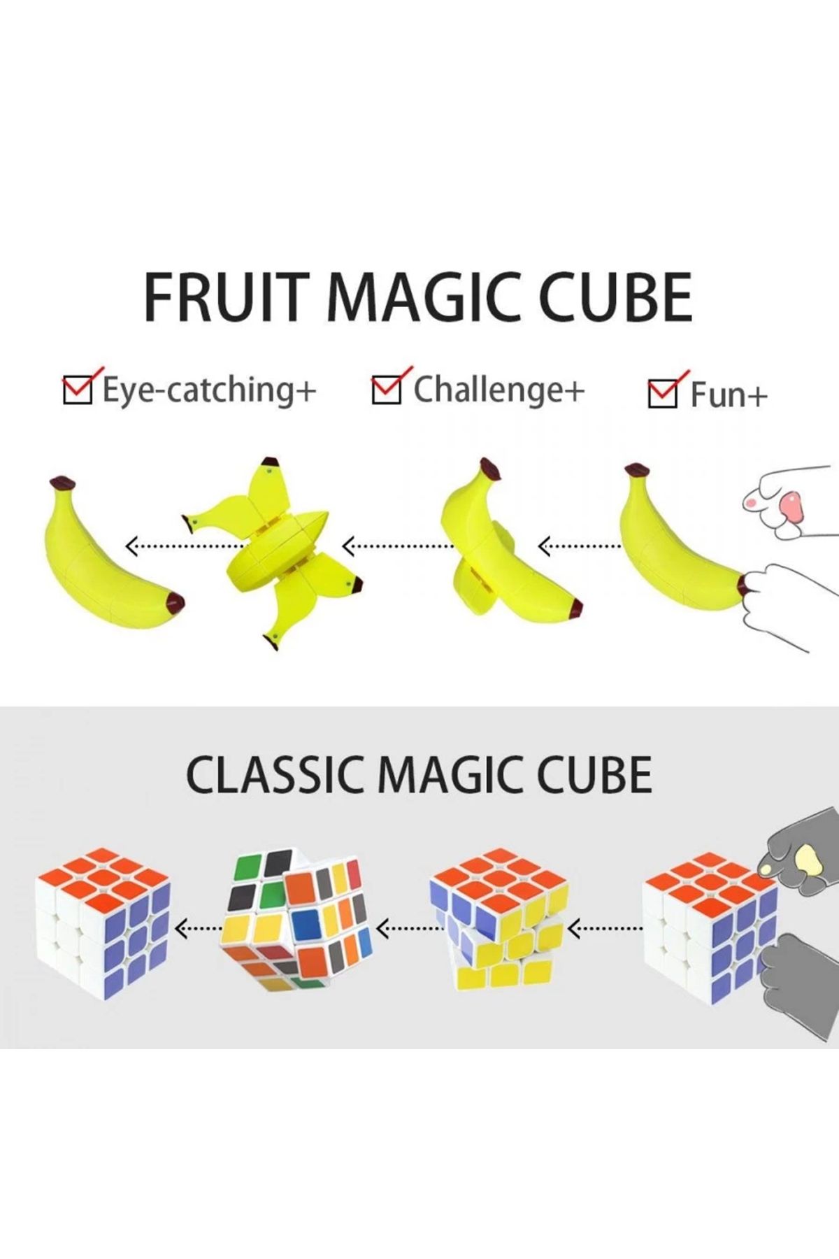 OYUNCAK STORE-Rubik's Cube Banana Shaped - Intelligence Cube 5
