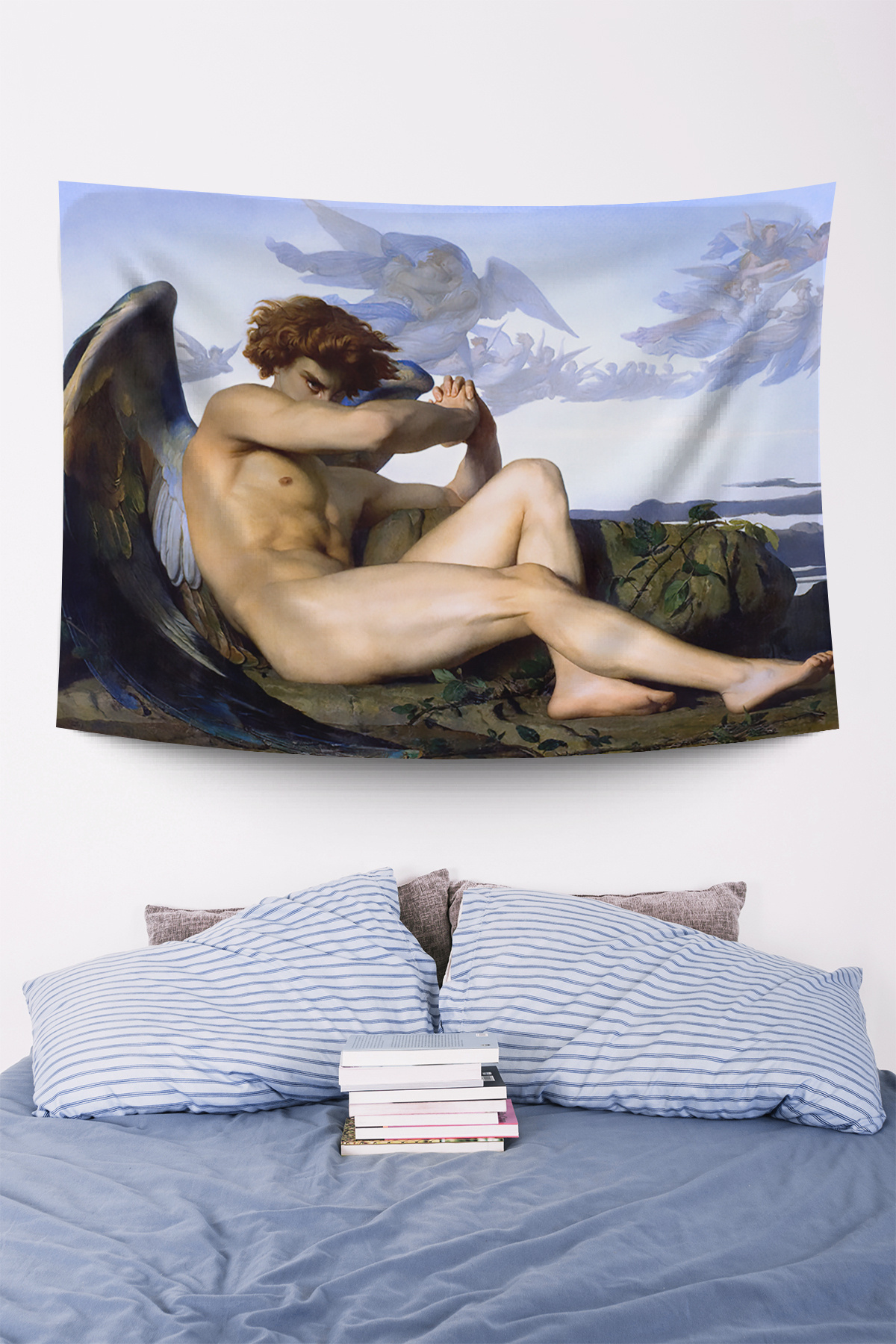 Wallcovering tapestry digital printing tapestry "Falling Apple" - easy hanger application