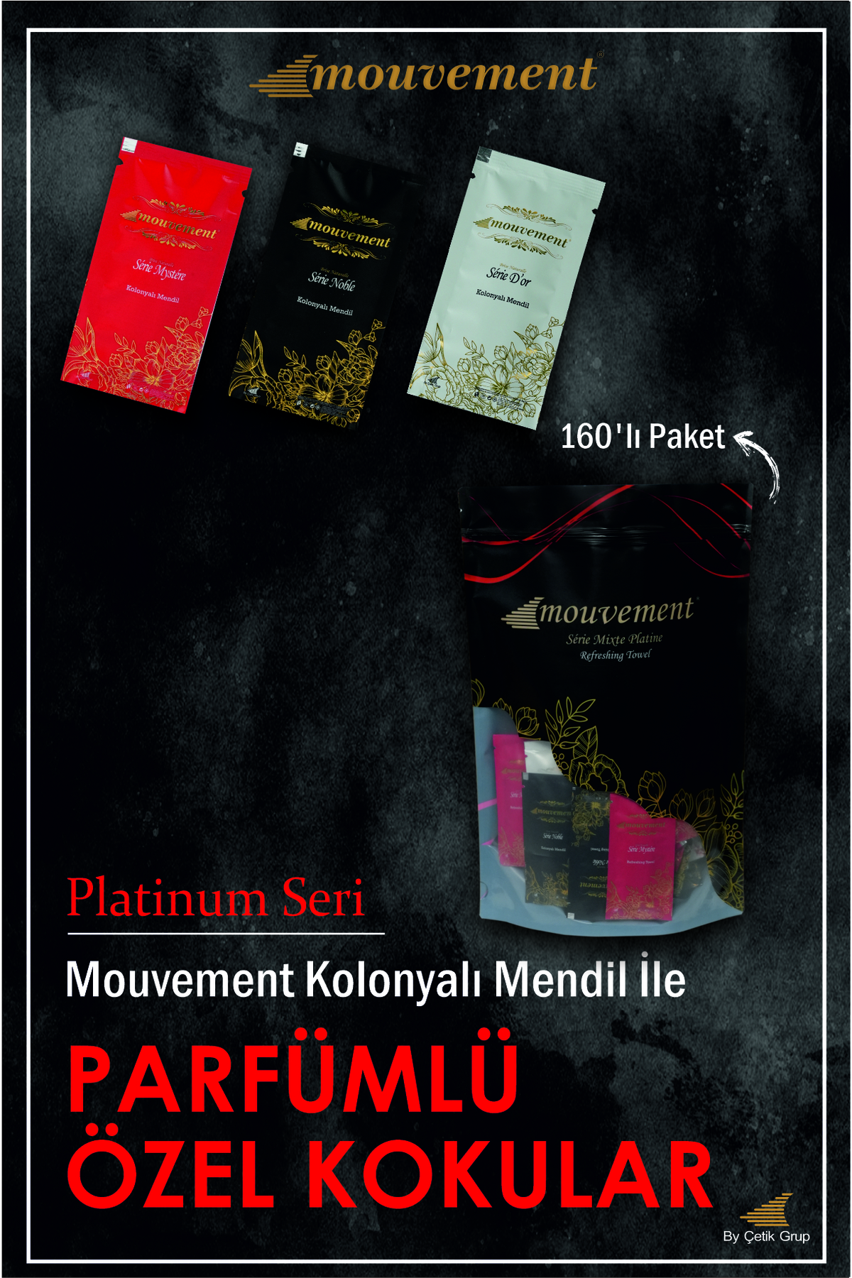 MOUVEMENT 160 ADET - KOLONYALI ISLAK MENDİL -KARIŞIK PLATİNİUM PAKET (PARLAK SERİ) fotoğrafı 2 (önizleme)