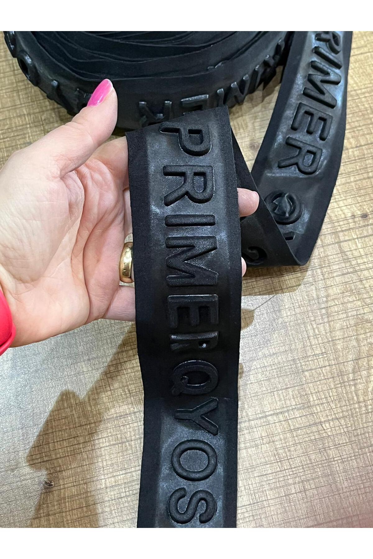 Gönülden Tasarım EN 5 CM SİYAH KABARTMA YAZILI DİKİŞ İLE UYGULANAN ŞERİT DİKİŞ AKSESUARI 1 METRE