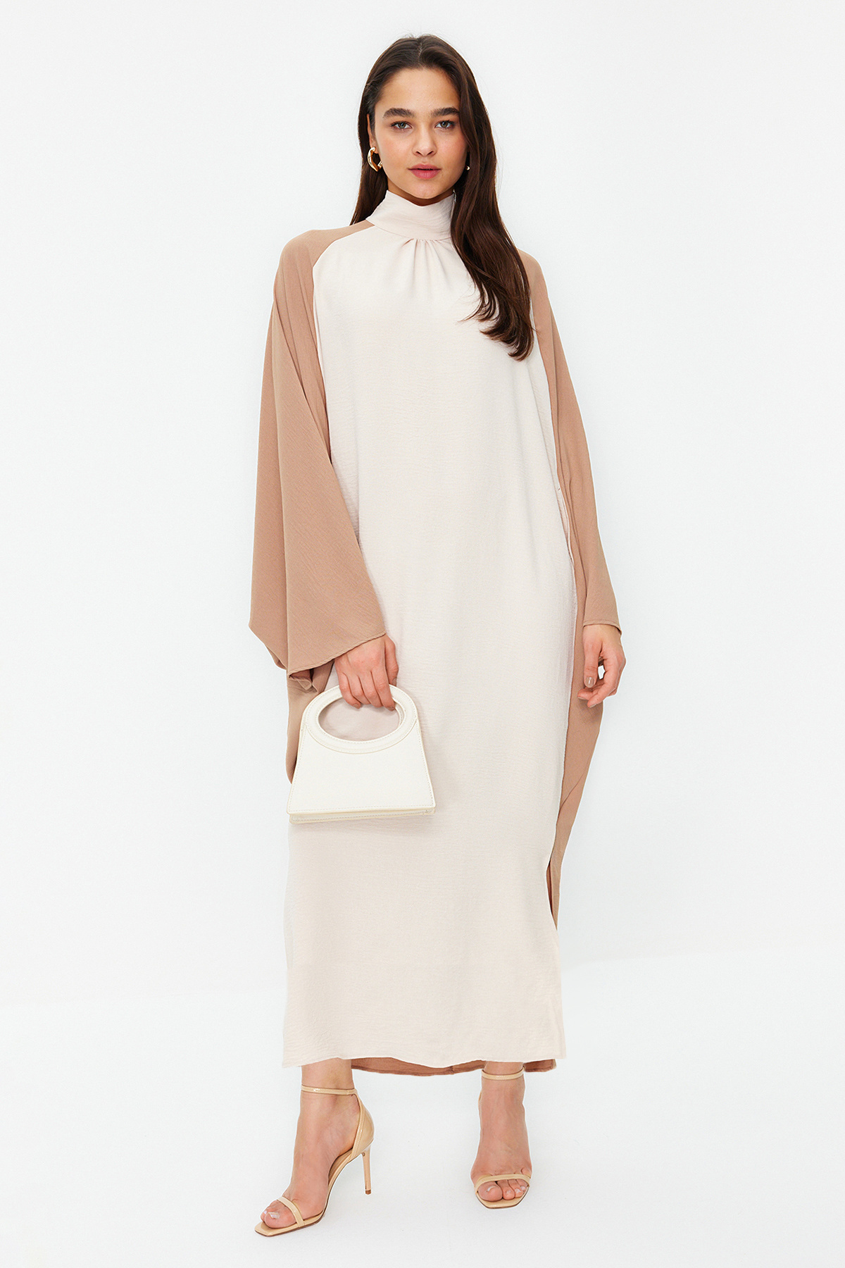 Trendyol Modest-Сукня-кафтан Tas з тканого аеробінового полотна Jalabiya TCTSS24KKKK00000 1