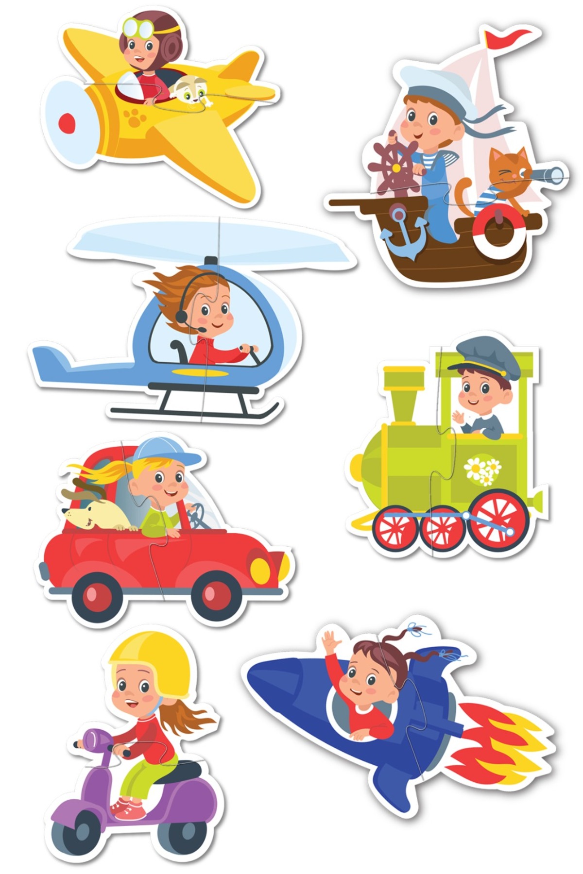 MERT BEBEK Baby Puzzle Hayvanlar- Baby Puzzle Taşıtlar 2li Set fotoğrafı 5 (önizleme)