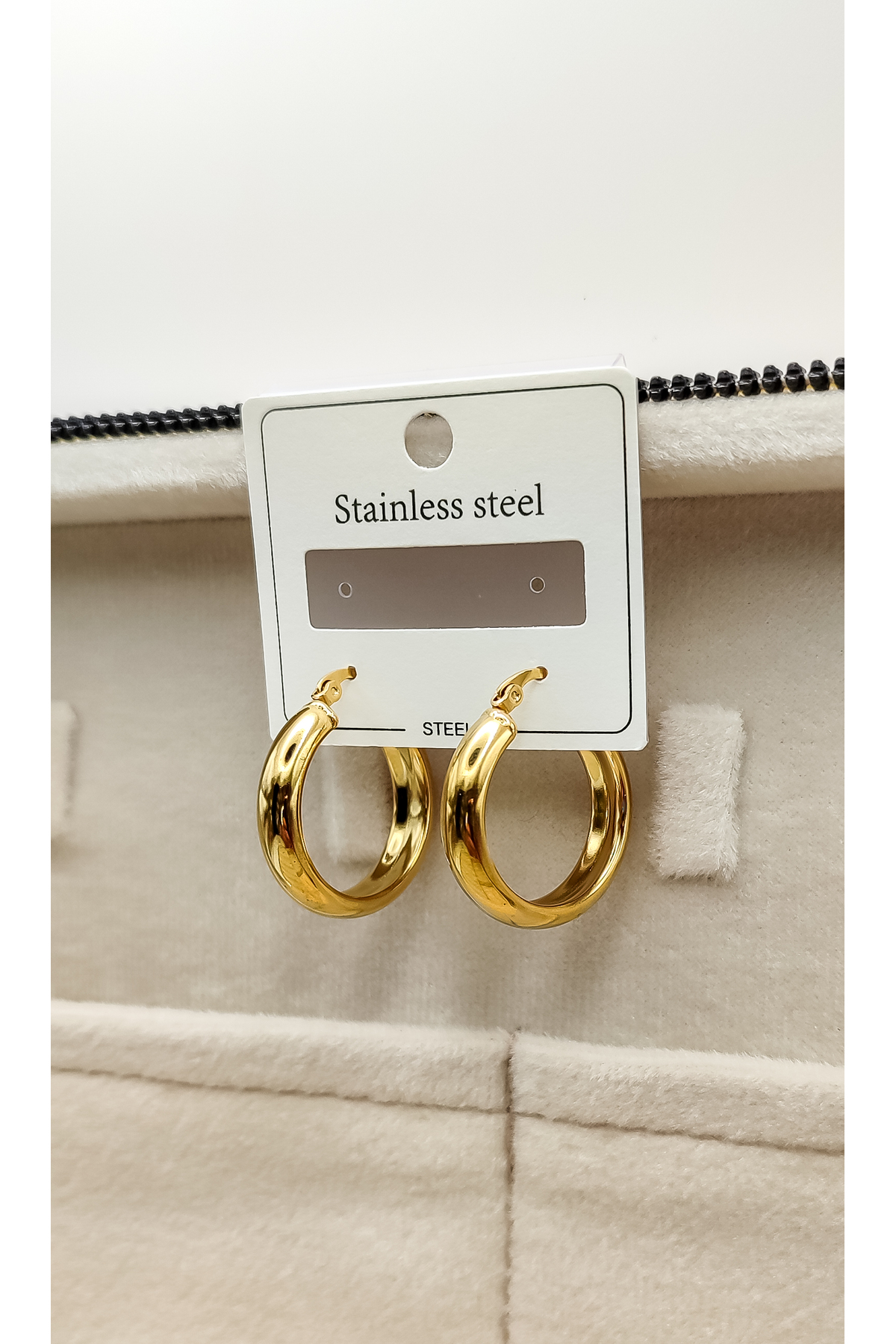 Gold Renk Halka Çelik Küpe