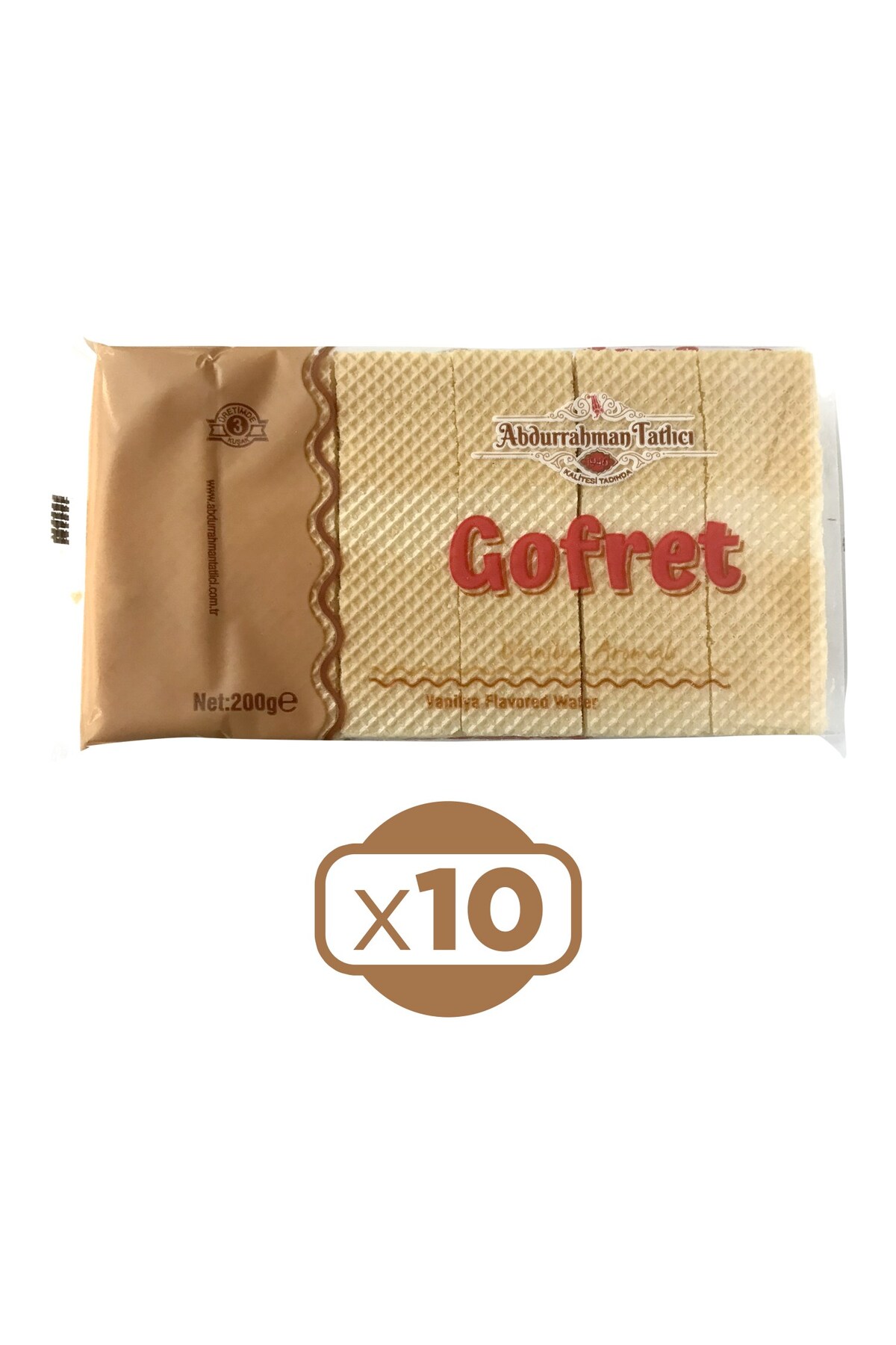 Abdurrahman Tatlıcı Gofret Vanilyalı 200 gr x 10 Adet