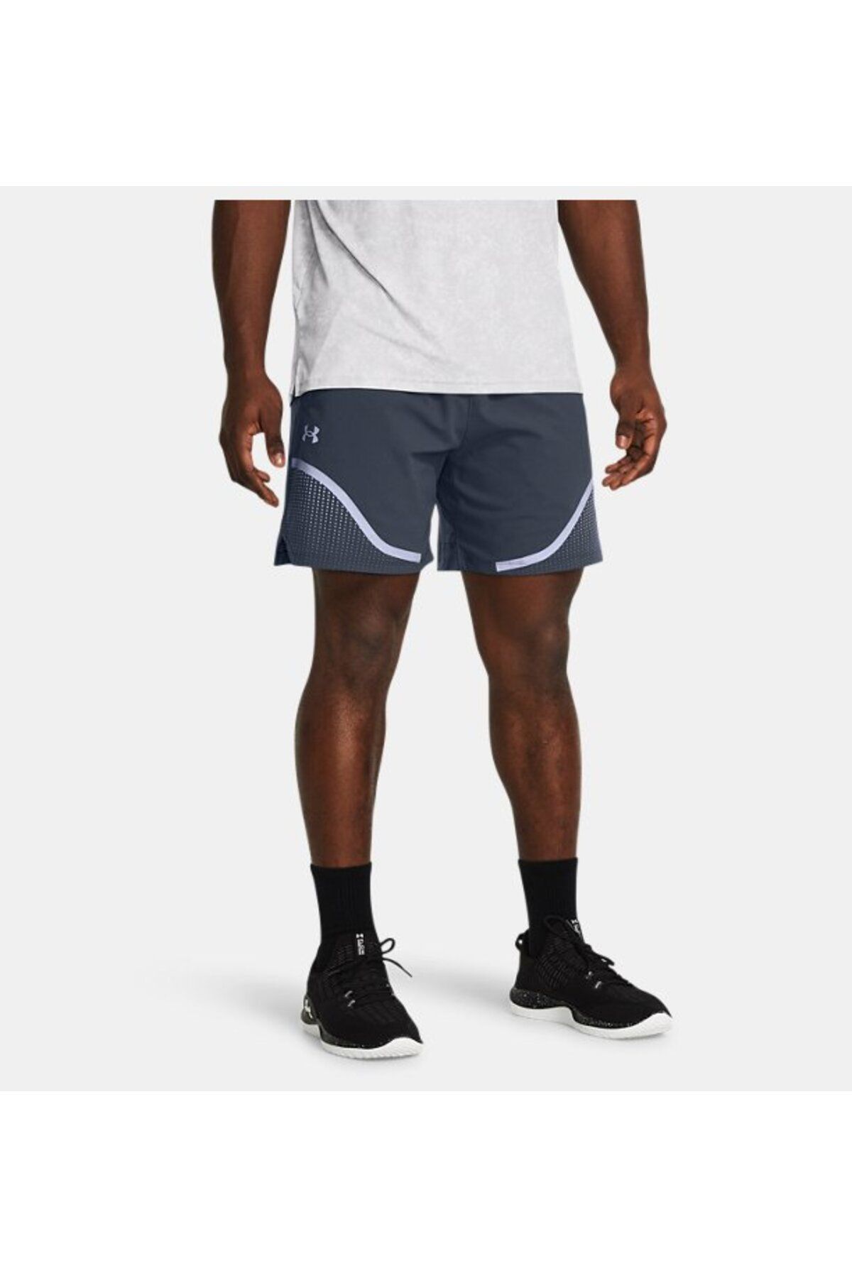 شورت ورزشی خاکستری مردانه های گرافیکی 6 اینچی بافندگی 1383353 044 Under Armour